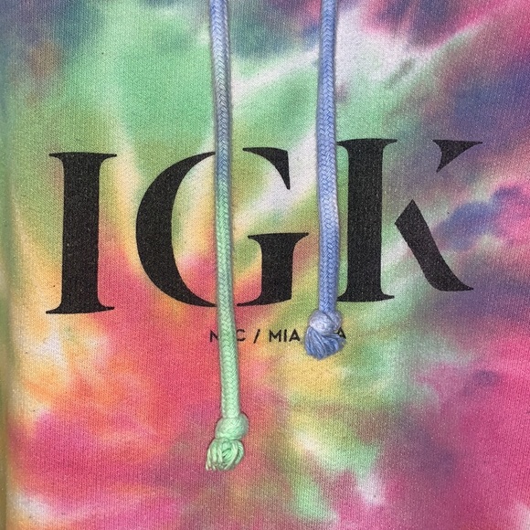 Colortone Rainbow Swirl Tie Dye Crew Pullover Hoodie Sweatshirt IGK M - Picture 2 of 7